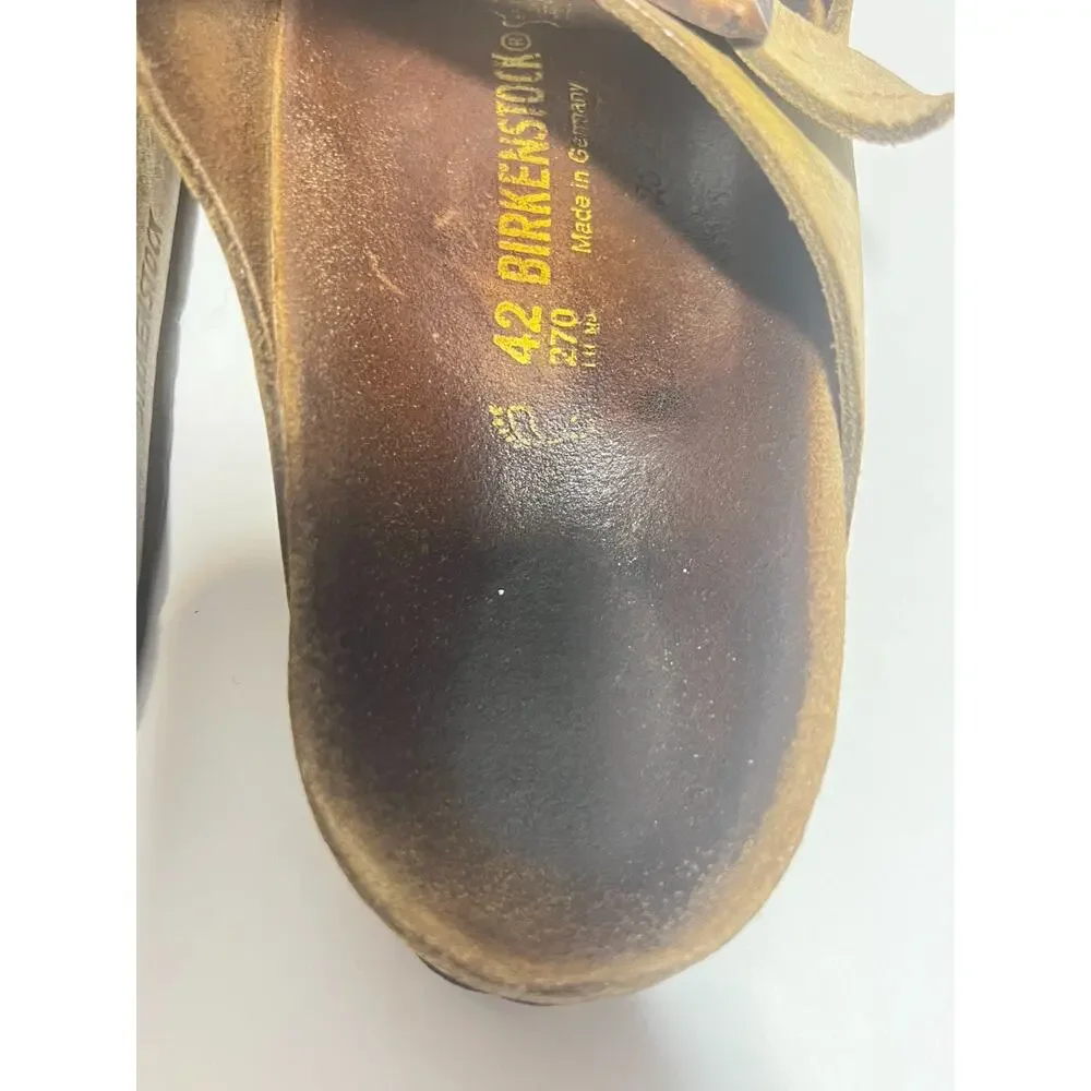 Birkenstock Tobacco Brown Leather Arizona Sandal 42 Reg-Wide 9-9.5 M 11-11.5 W